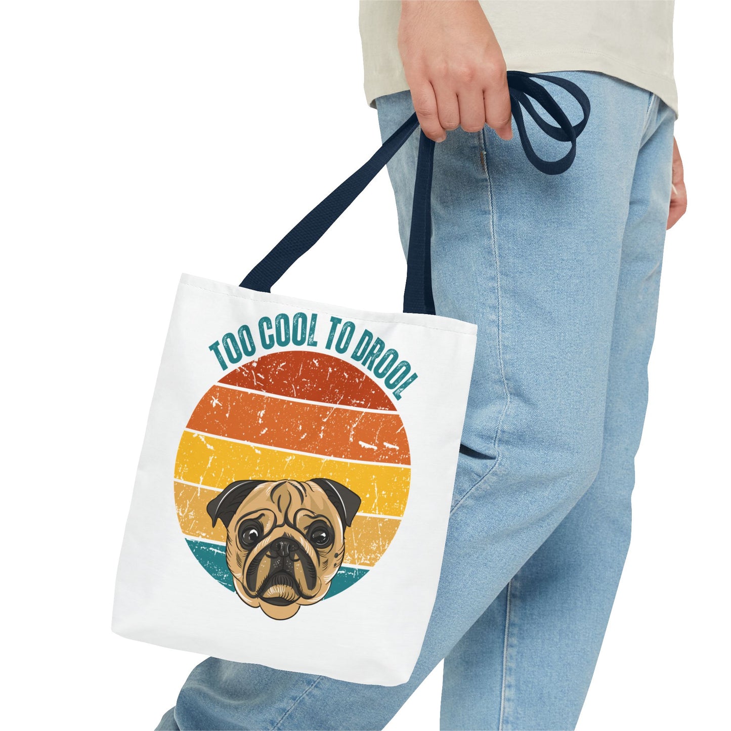 Too Cool to Drool Pug Tote