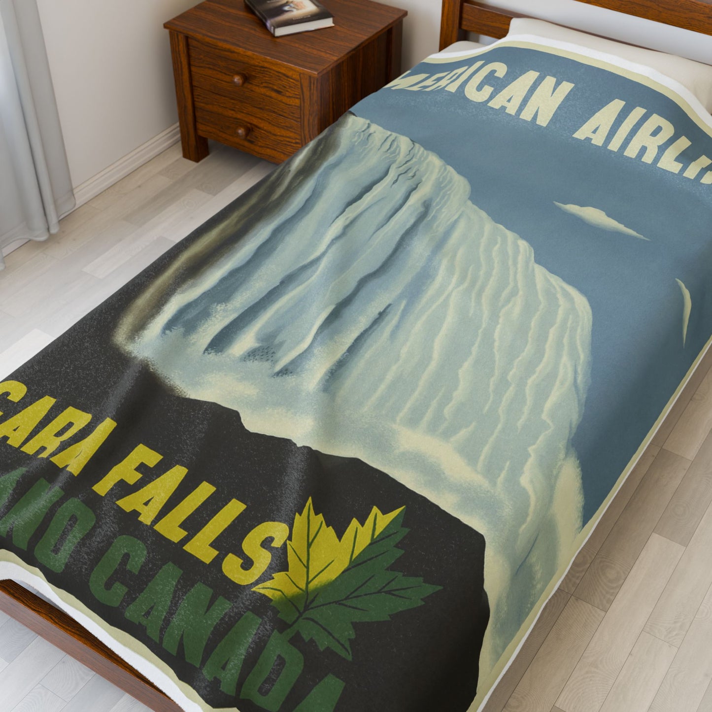 Niagara Falls Vintage Velveteen Plush Blanket - Cozy Throw for Travel Lovers
