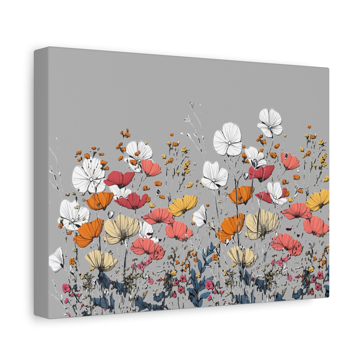 Floral Canvas Wall Art - Vibrant Flower Design for Home Decor