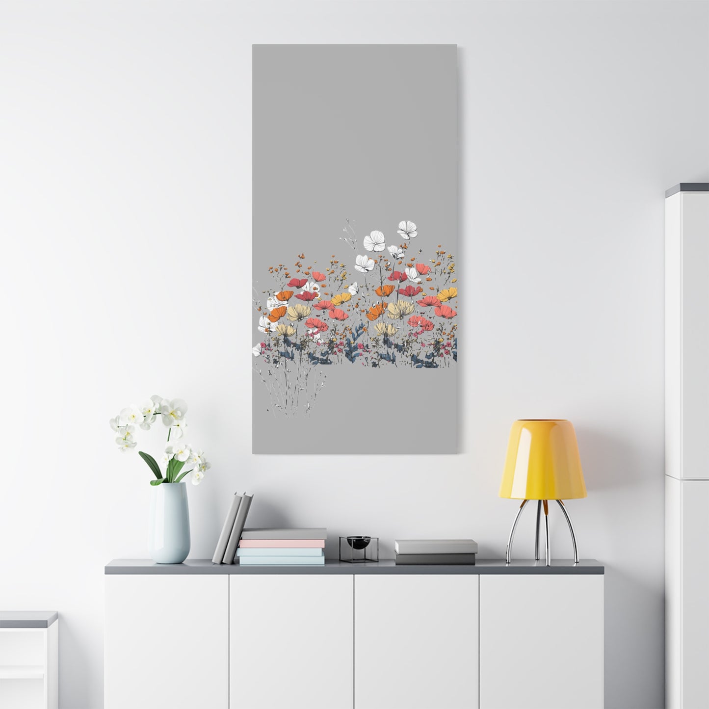 Floral Canvas Wall Art - Vibrant Flower Design for Home Decor