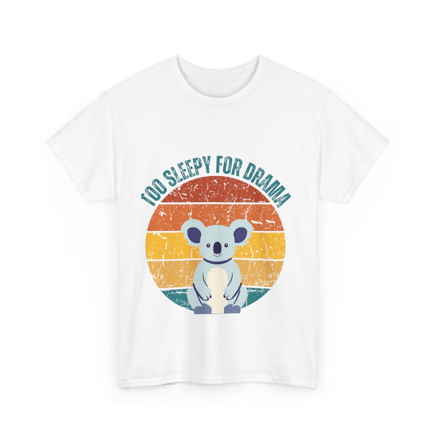 Sleepy for Drama Unisex Heavy Cotton Tee - Cute Koala Graphic T-Shirt