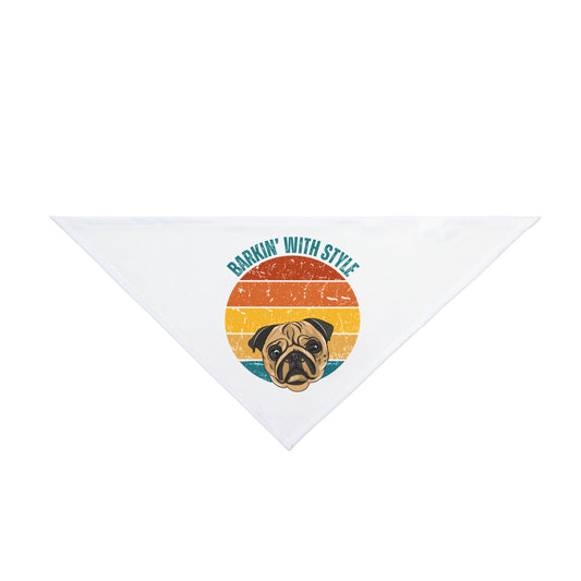 Barkin' with Style Dog Bandana - Retro Pug Design for Pet Fashion