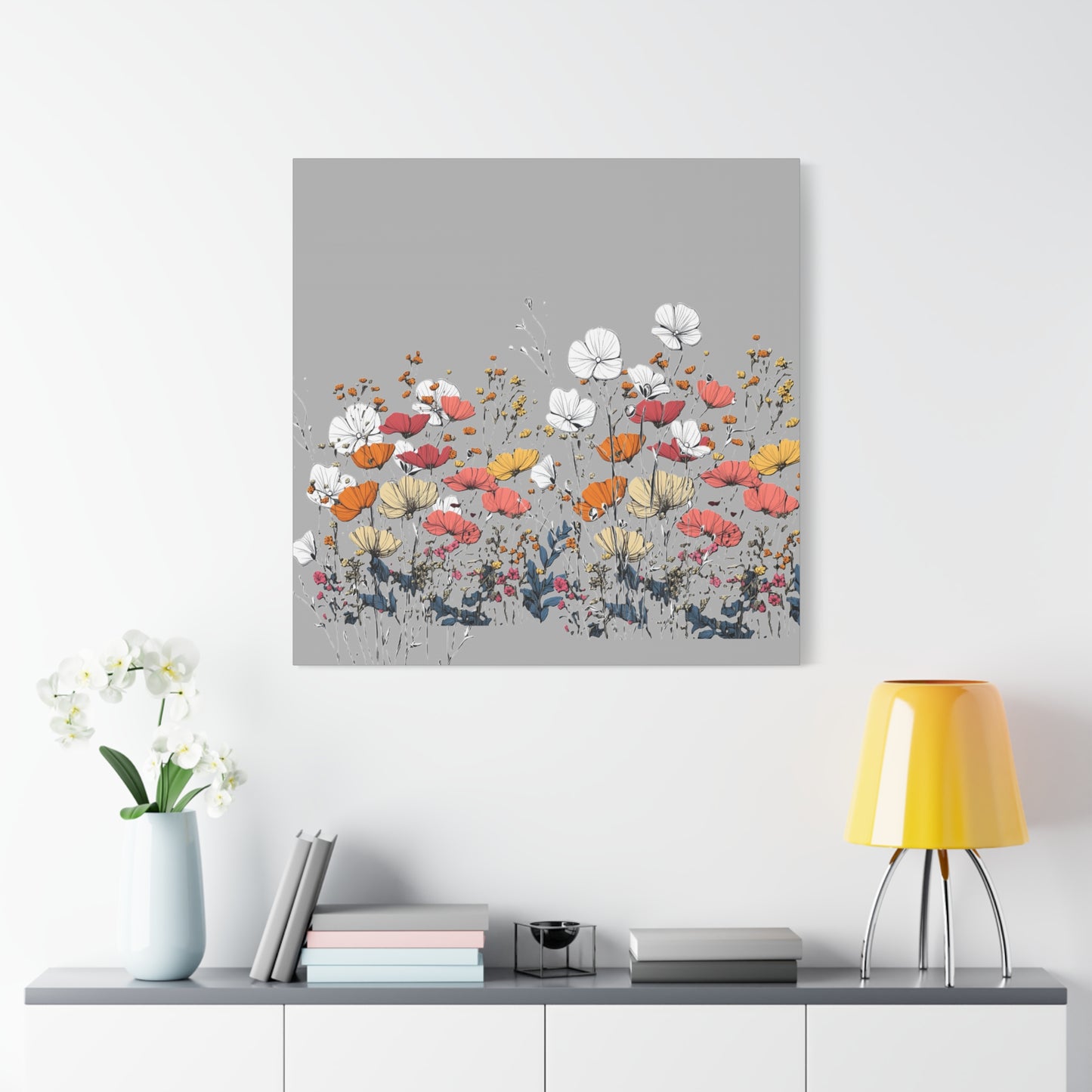 Floral Canvas Wall Art - Vibrant Flower Design for Home Decor