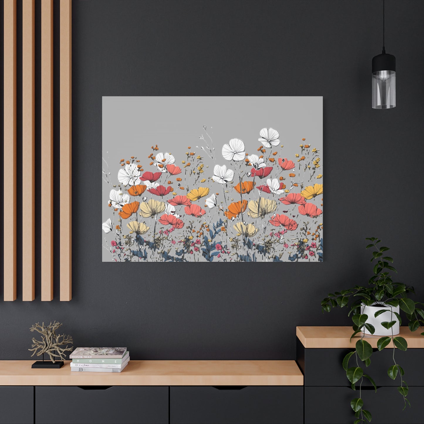 Floral Canvas Wall Art - Vibrant Flower Design for Home Decor