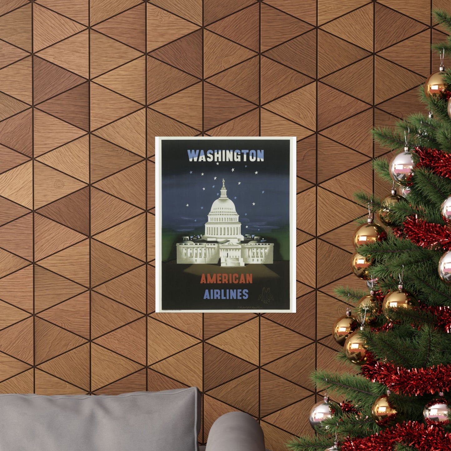 Vintage Washington D.C. Travel Poster - Matte Vertical Print