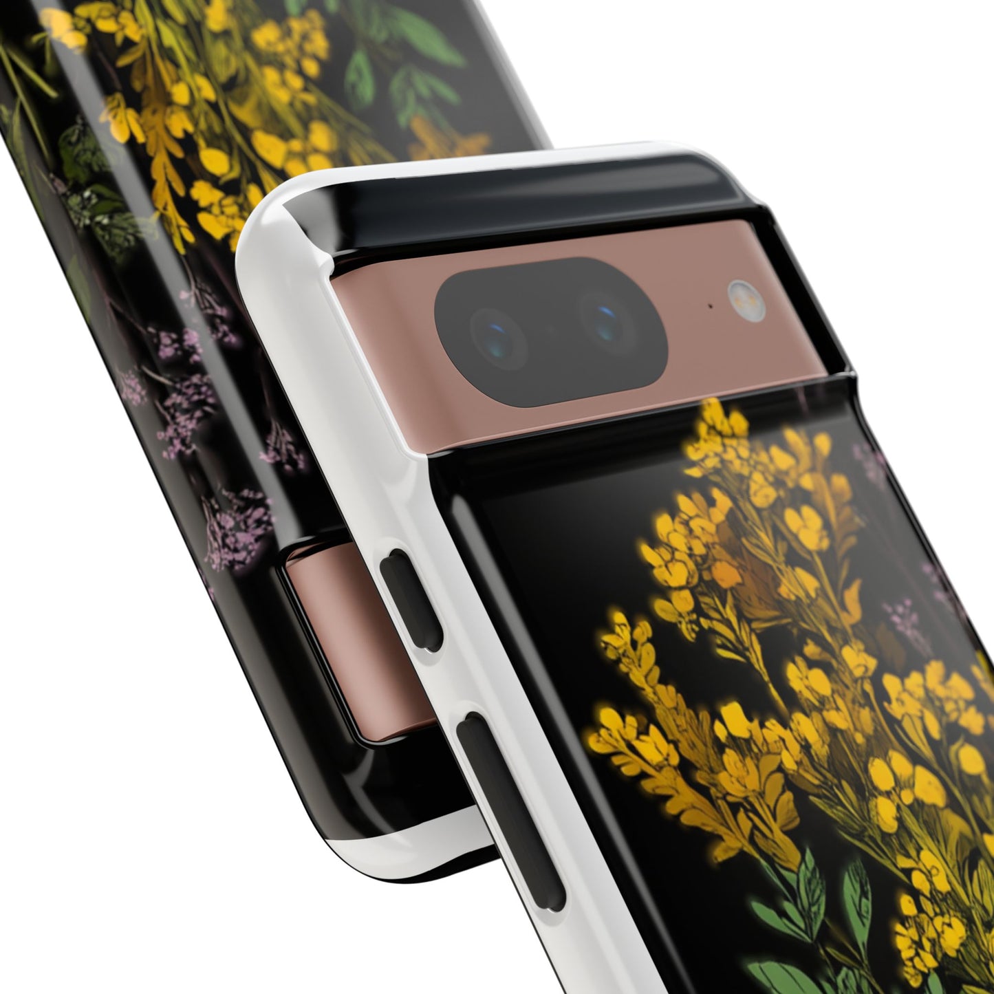 Floral Tough Phone Case - Elegant Yellow Botanical Design
