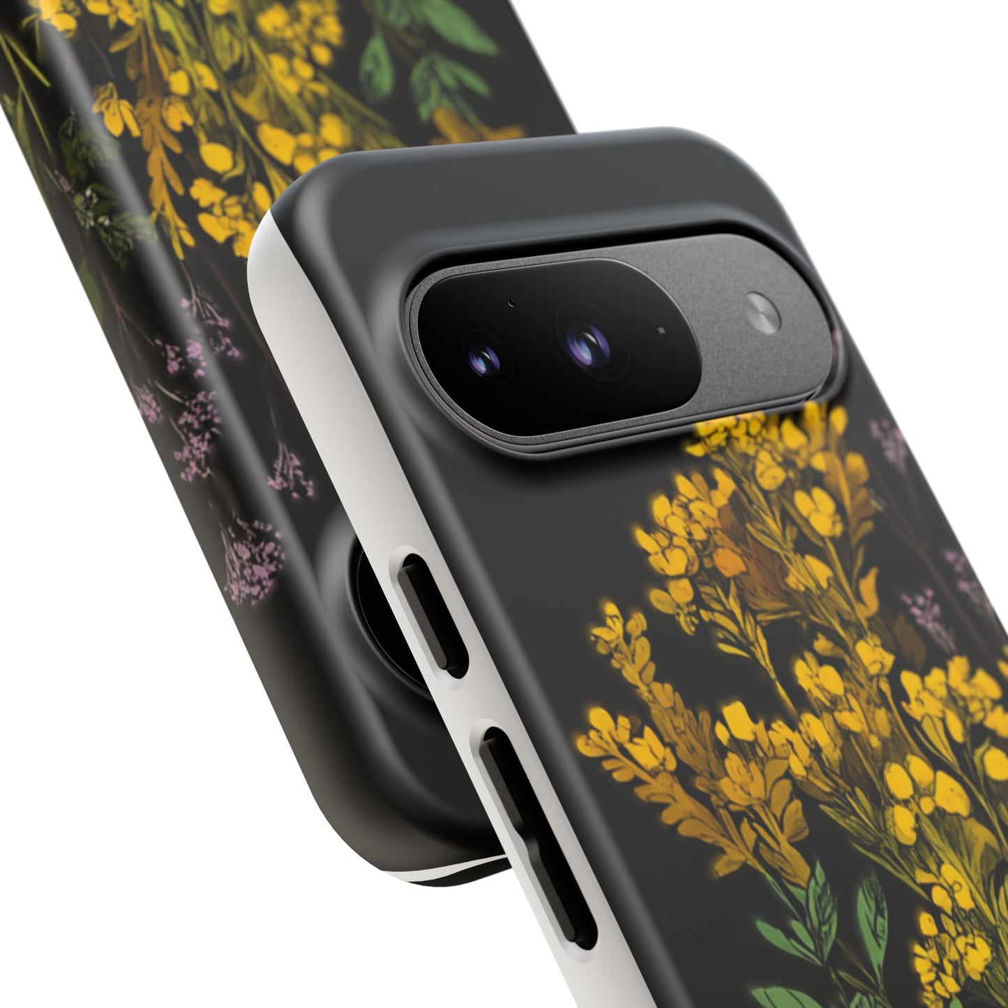 Floral Tough Phone Case - Elegant Yellow Botanical Design