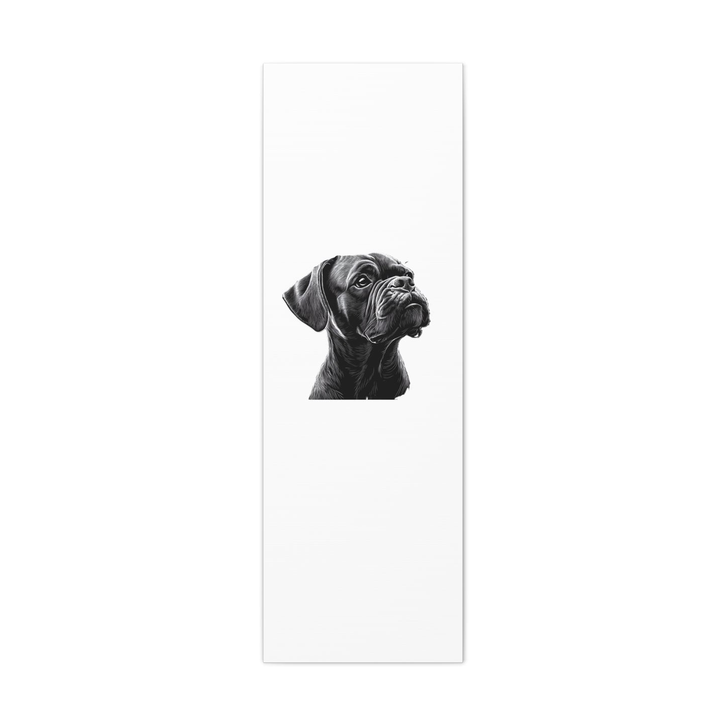 Canvas Wall Art - Black Boxer Dog Portrait - Pet Lover Home Decor