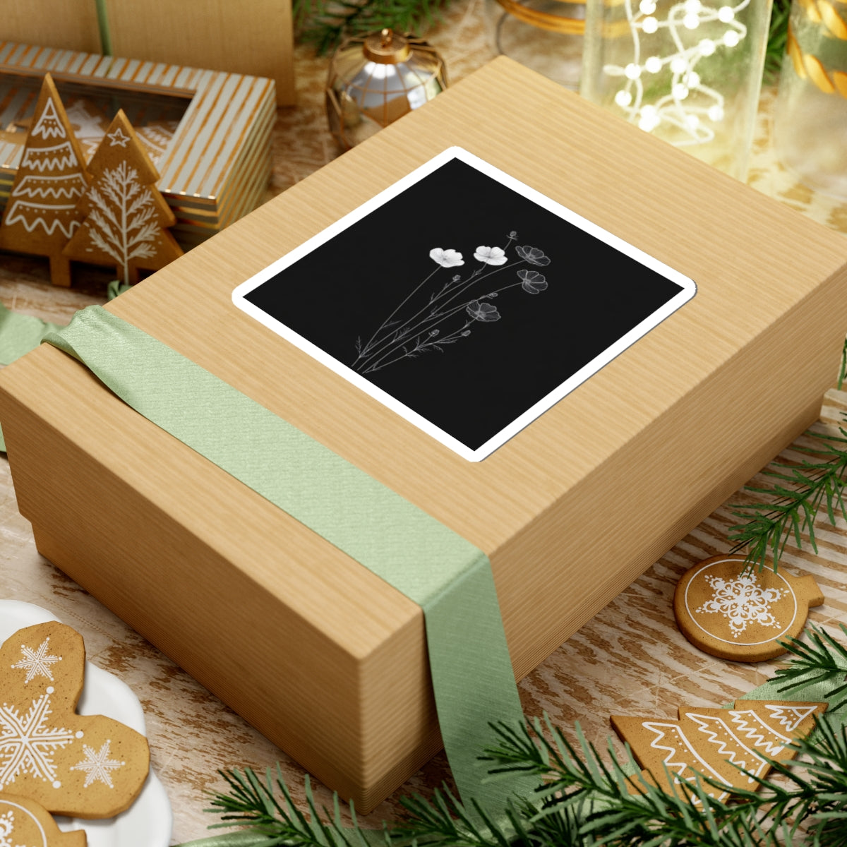 Floral Decor Kiss-Cut Stickers - Botanical B&W Kiss-Cuts