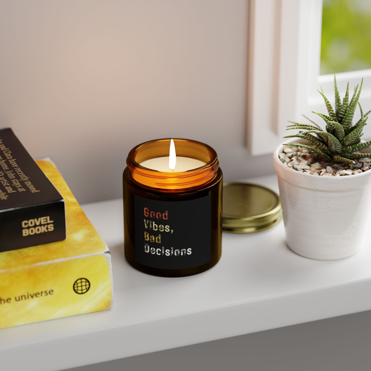 Good Vibes, Bad Decisions Scented Candles - Coconut Apricot Wax (4oz & 9oz)