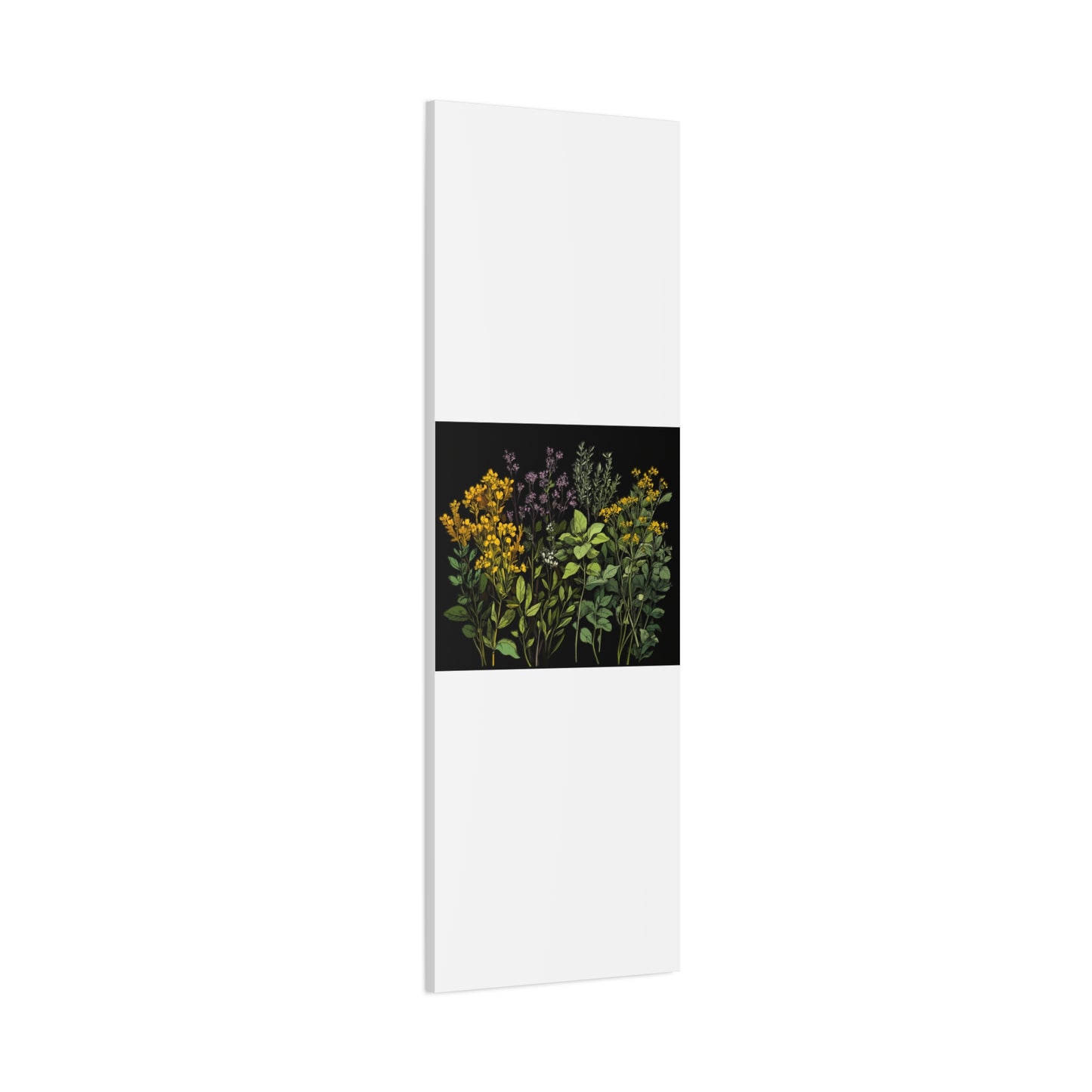 Botanical Wall Art - Matte Canvas Print of Colorful Herbs and Flowers