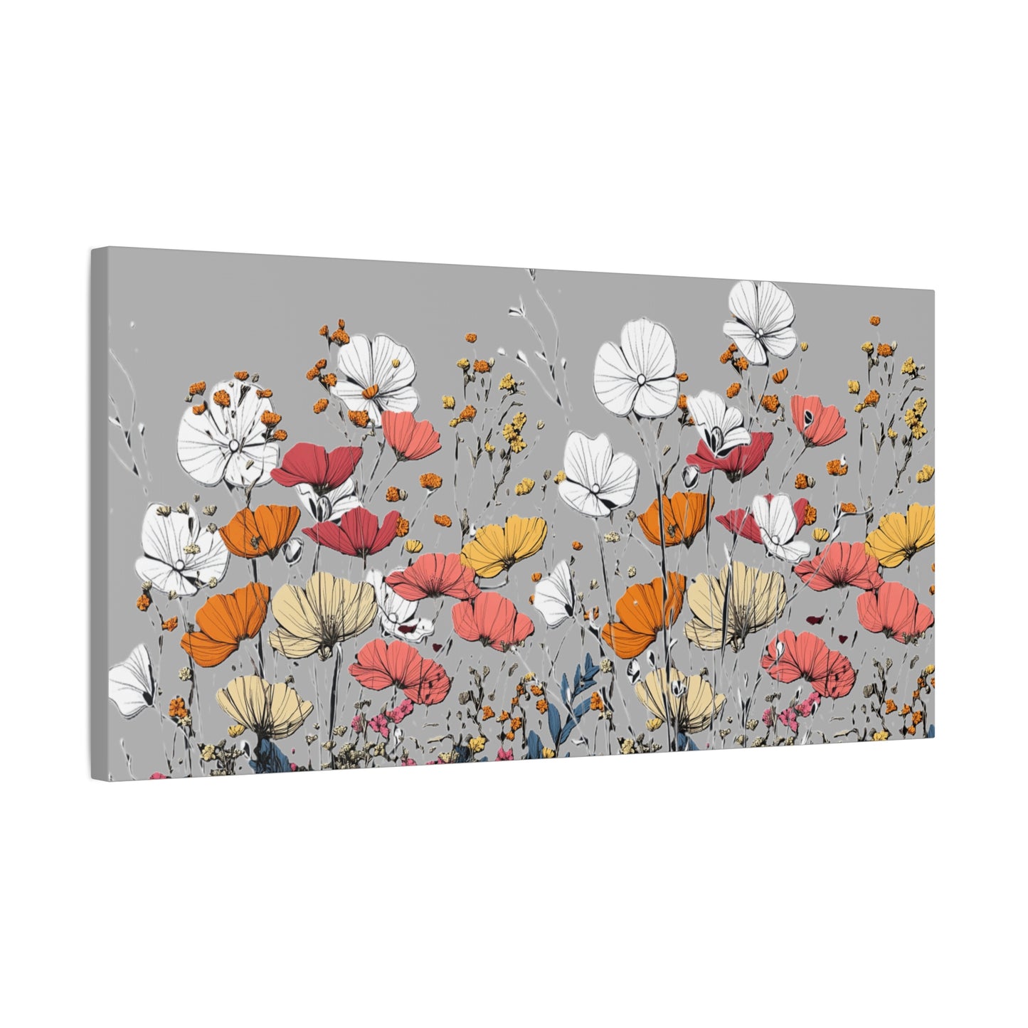Floral Canvas Wall Art - Vibrant Flower Design for Home Decor