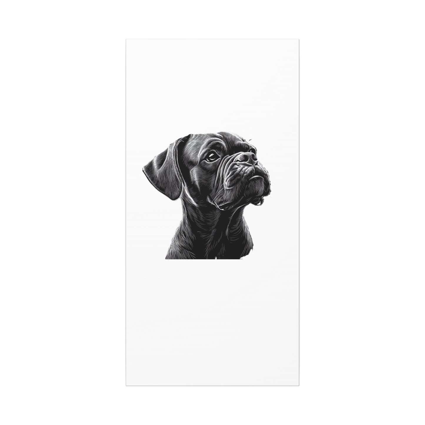 Canvas Wall Art - Black Boxer Dog Portrait - Pet Lover Home Decor