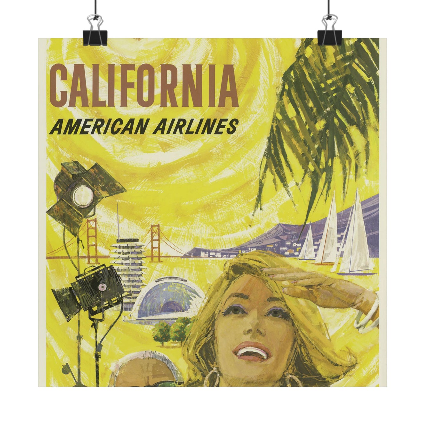 Vintage California Travel Poster | Matte Vertical Wall Art