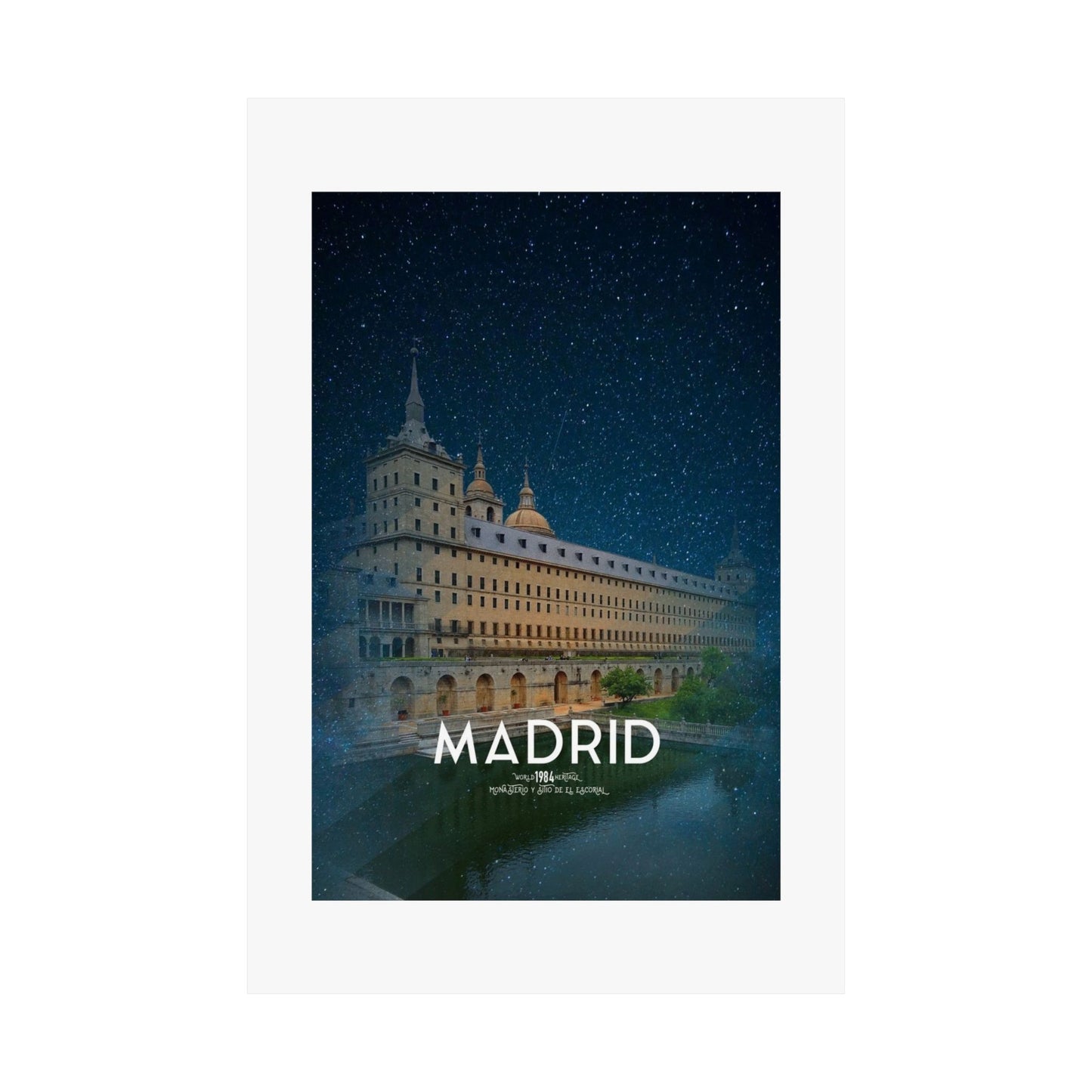 Stylish Matte Vertical Poster - Madrid Skyline Art Print