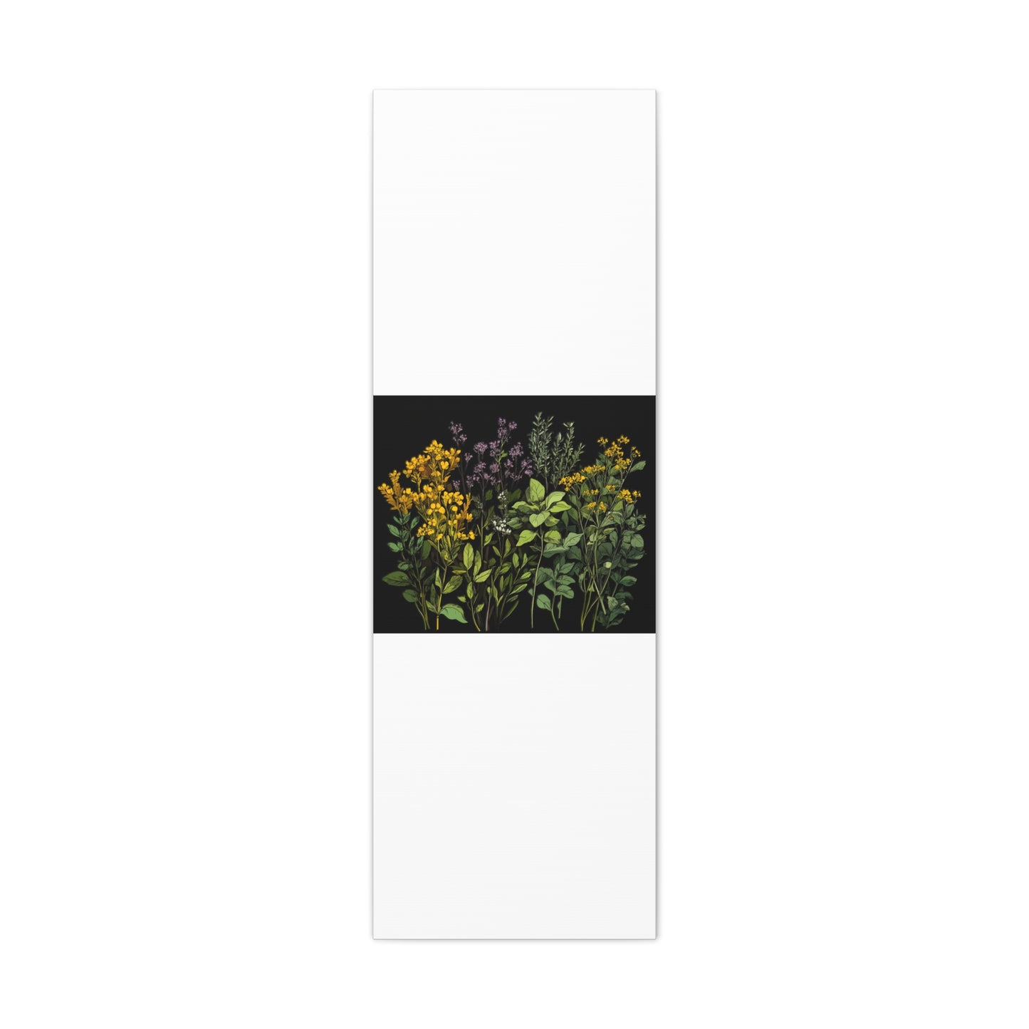 Botanical Wall Art - Matte Canvas Print of Colorful Herbs and Flowers