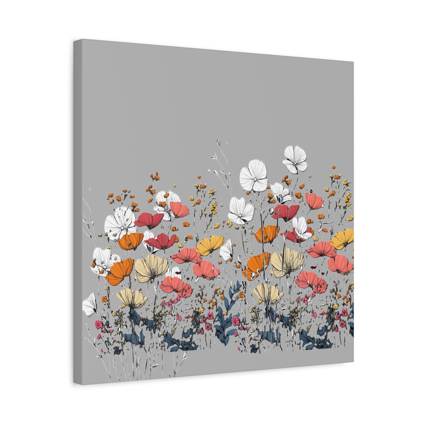 Floral Canvas Wall Art - Vibrant Flower Design for Home Decor