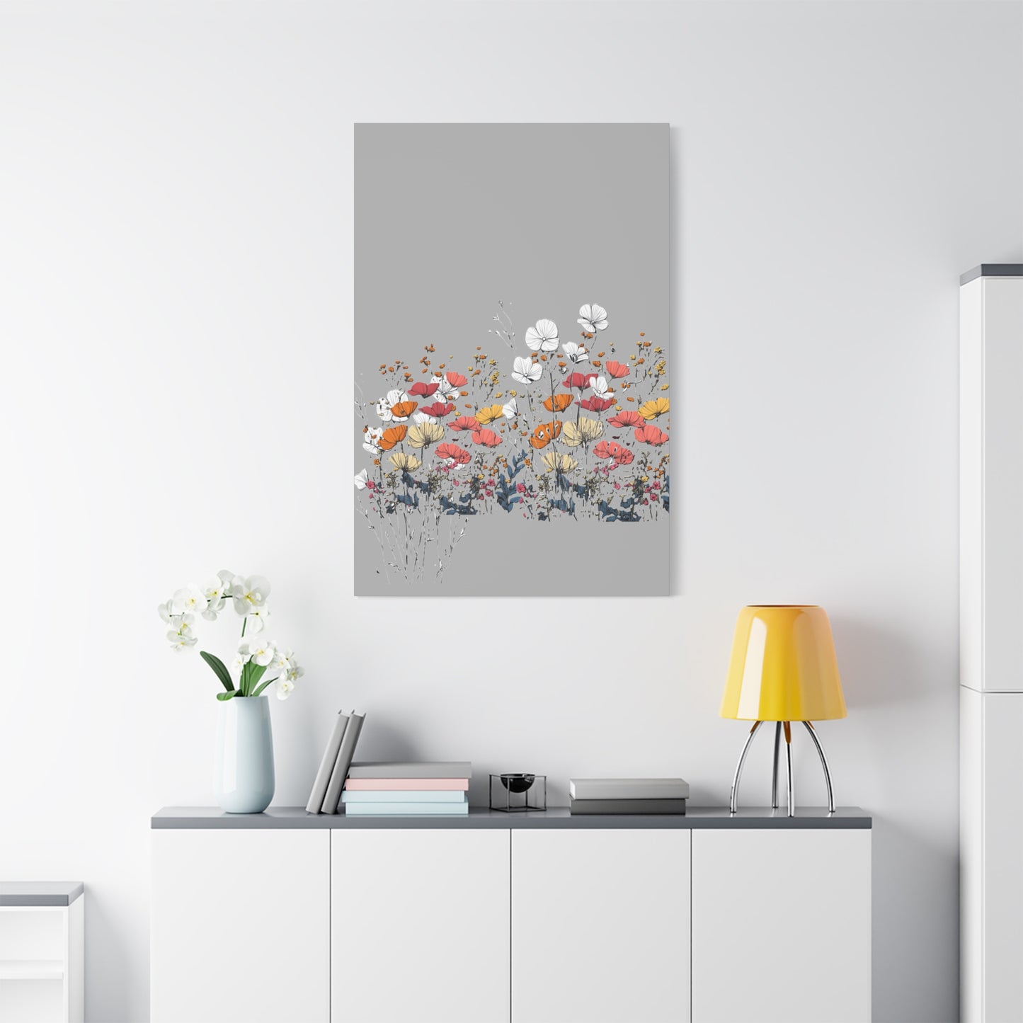Floral Canvas Wall Art - Vibrant Flower Design for Home Decor