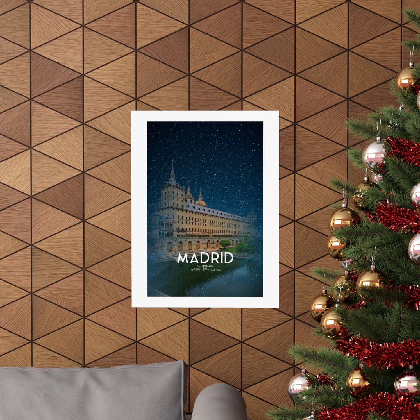 Stylish Matte Vertical Poster - Madrid Skyline Art Print