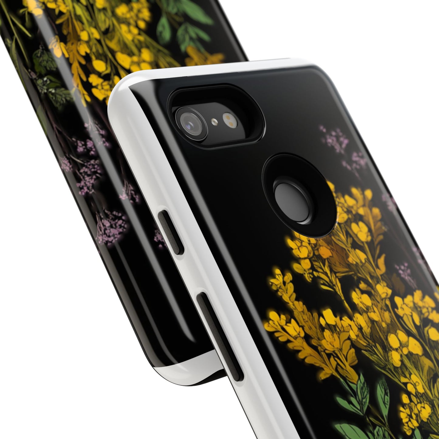 Floral Tough Phone Case - Elegant Yellow Botanical Design