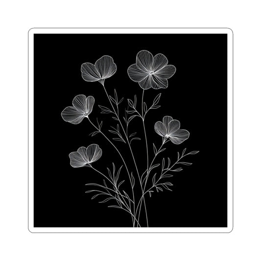 Floral Decor Kiss-Cut Stickers - Monochrome Floral Stickers