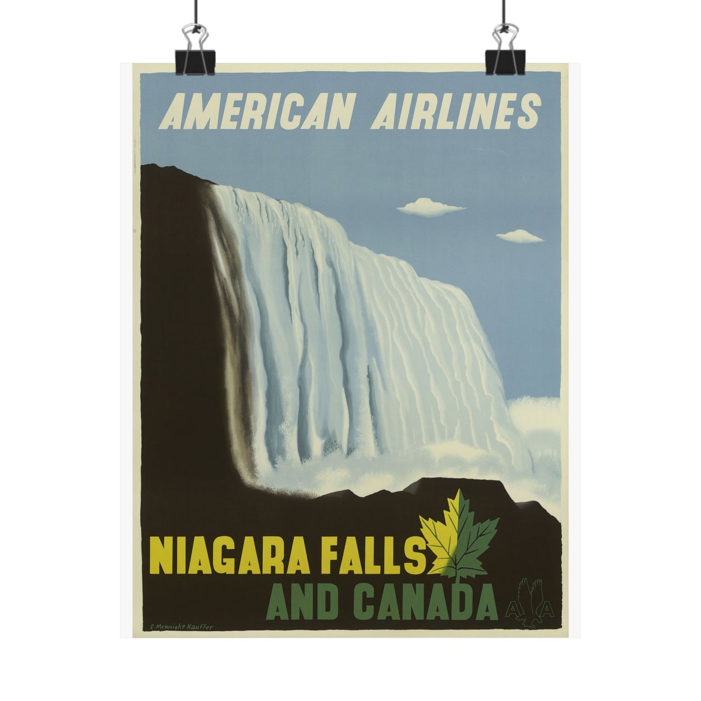 Vintage Niagara Falls Matte Poster - American Airlines Travel Art