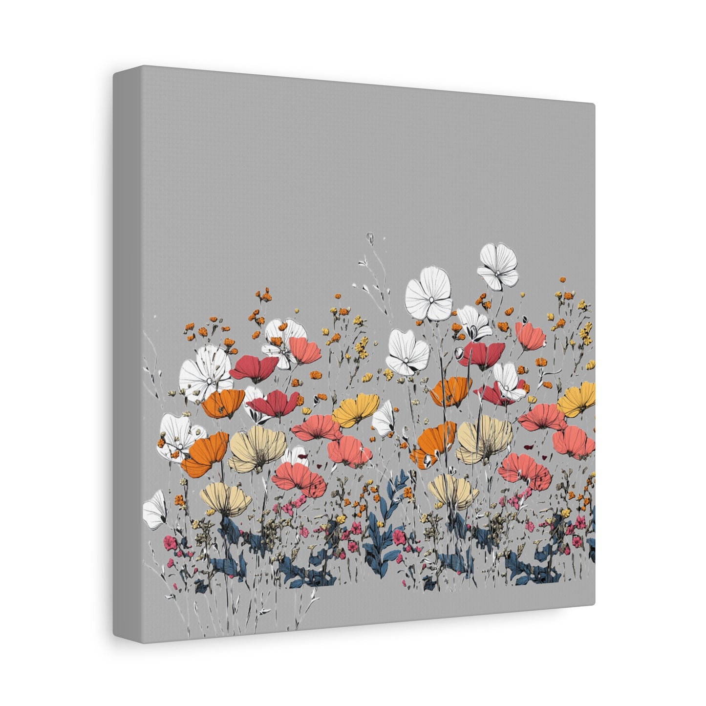 Floral Canvas Wall Art - Vibrant Flower Design for Home Decor