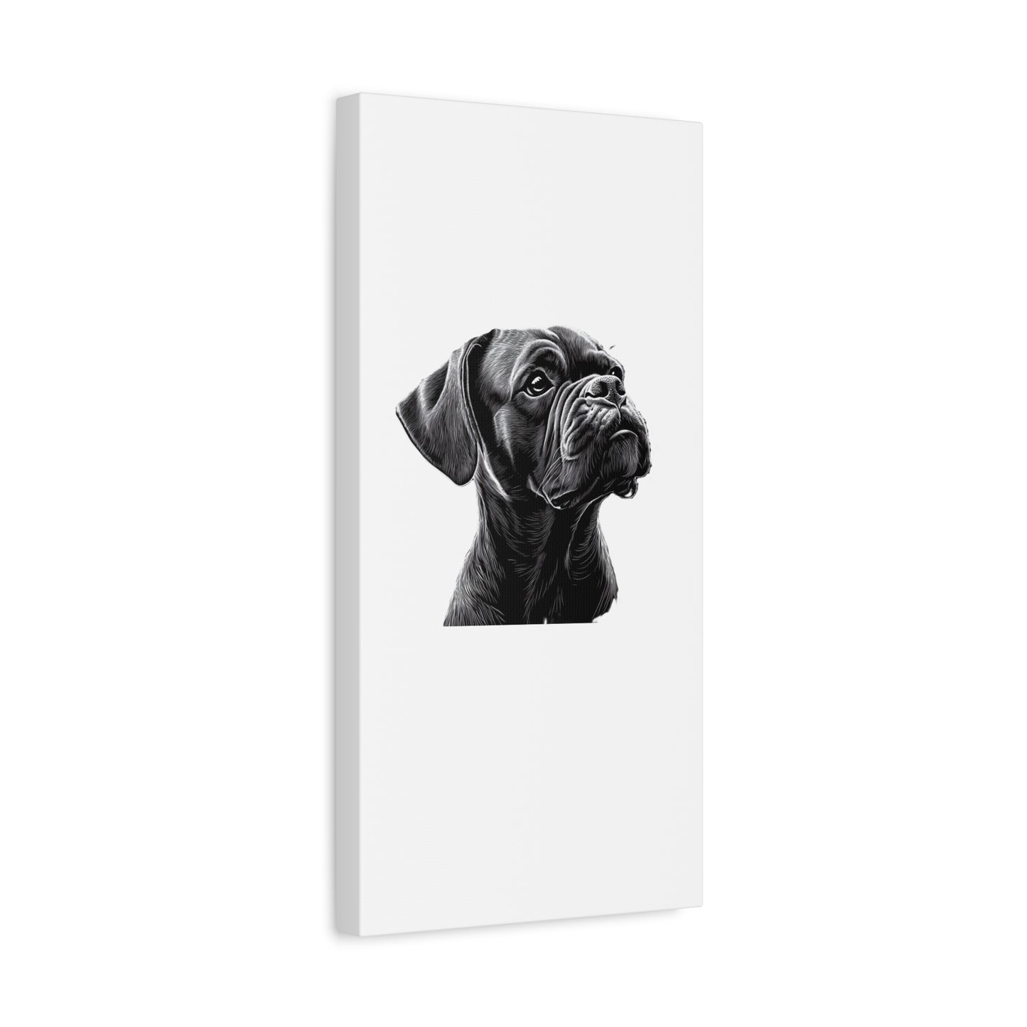 Canvas Wall Art - Black Boxer Dog Portrait - Pet Lover Home Decor