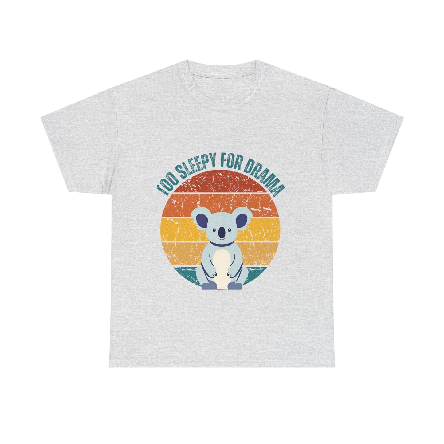 Sleepy for Drama Unisex Heavy Cotton Tee - Cute Koala Graphic T-Shirt