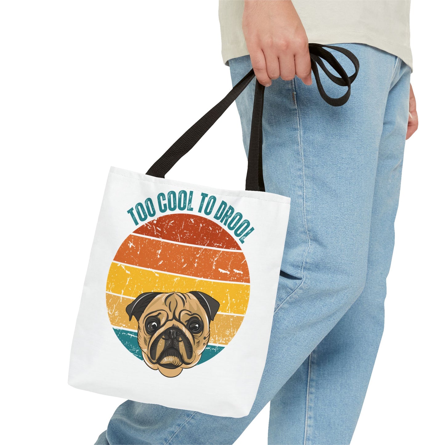 Too Cool to Drool Pug Tote