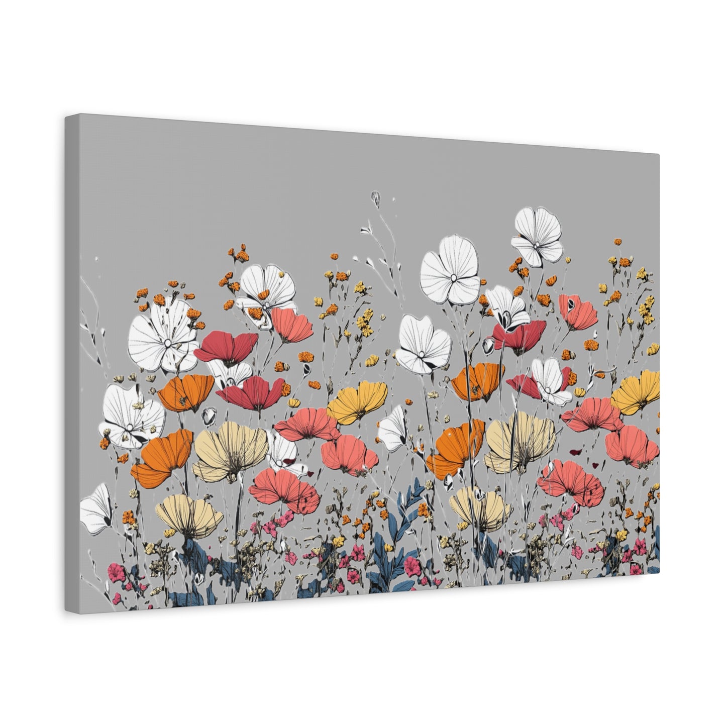 Floral Canvas Wall Art - Vibrant Flower Design for Home Decor