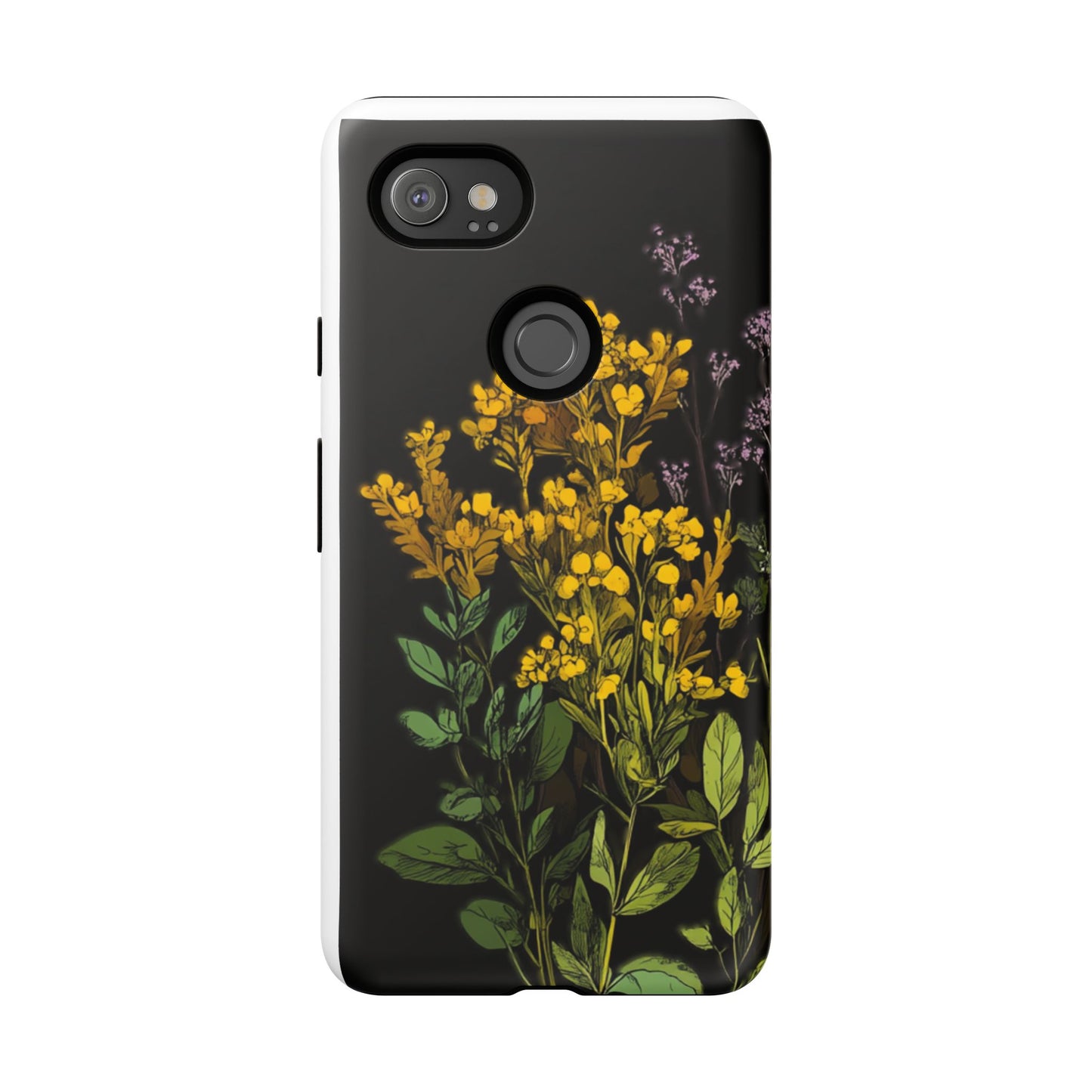 Floral Tough Phone Case - Elegant Yellow Botanical Design
