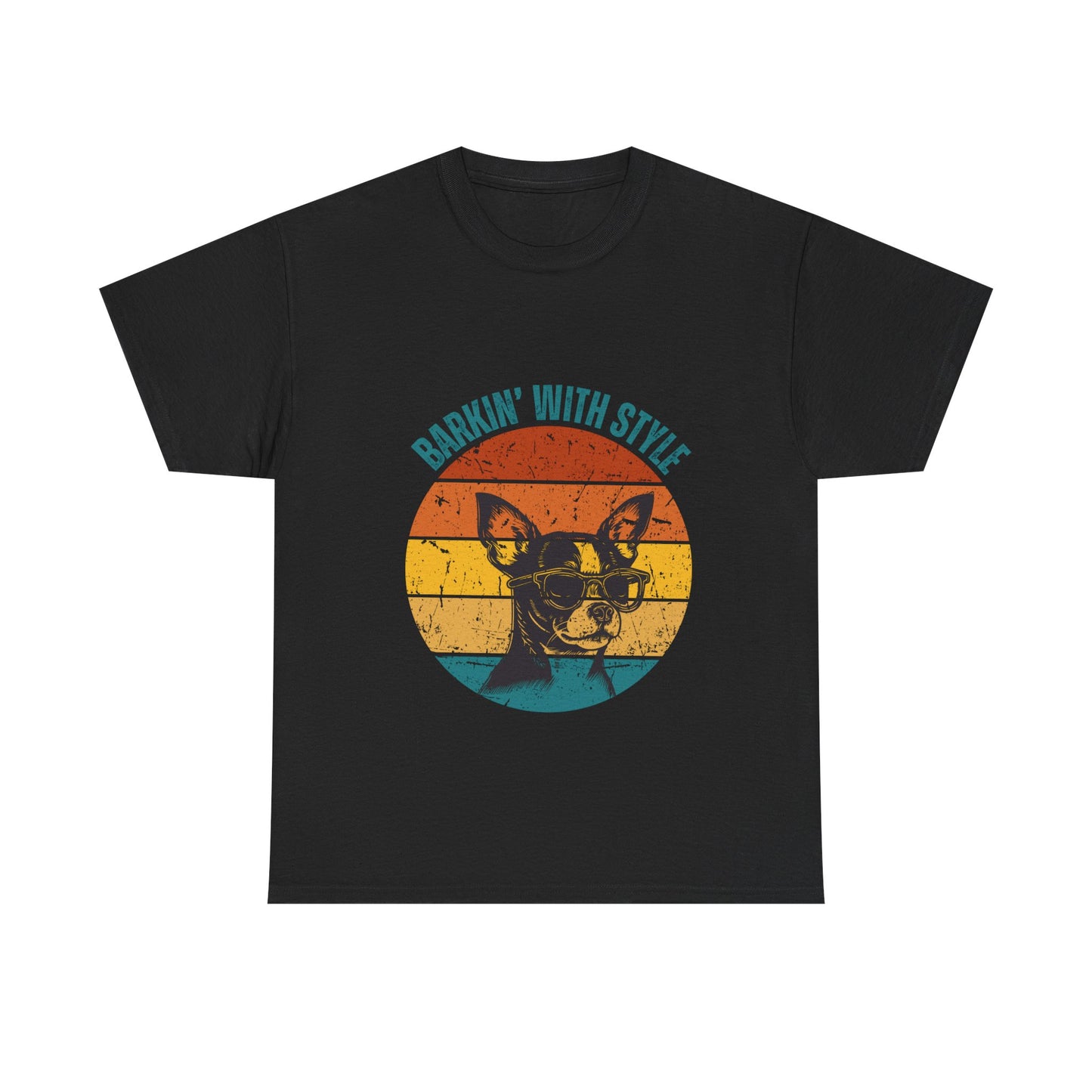 Retro Dog Graphic Tee - Barkin' With Stylin' Unisex Heavy Cotton Shirt