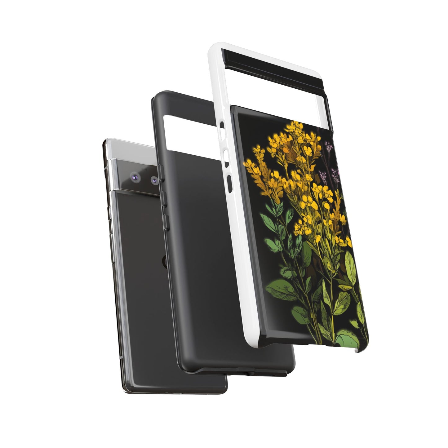 Floral Tough Phone Case - Elegant Yellow Botanical Design