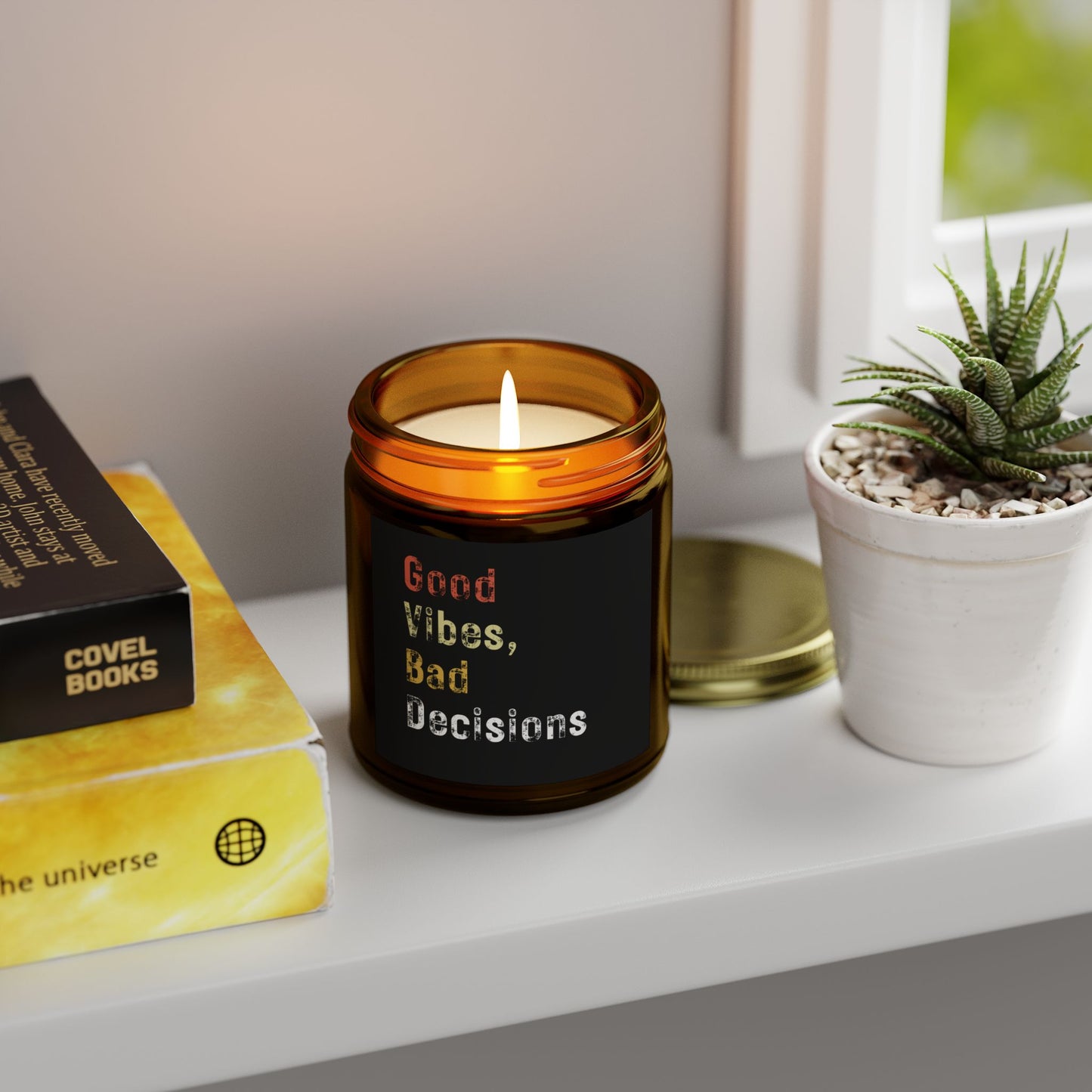 Good Vibes, Bad Decisions Scented Candles - Coconut Apricot Wax (4oz & 9oz)