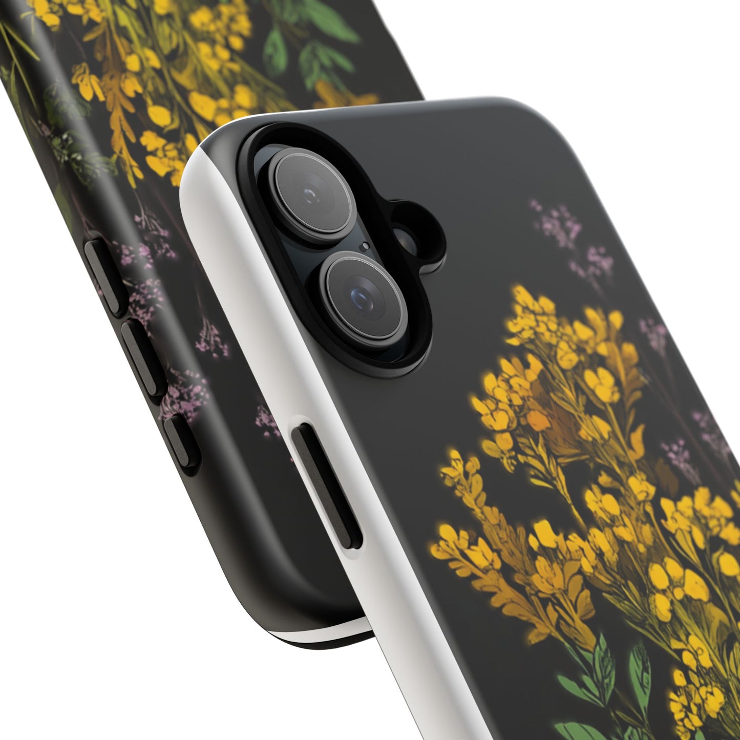 Floral Tough Phone Case - Elegant Yellow Botanical Design