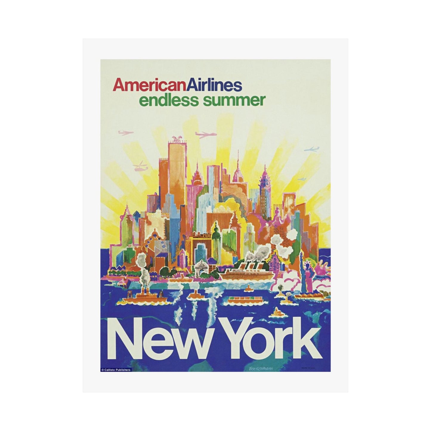 Vintage New York City Travel Poster - Endless Summer Wall Art