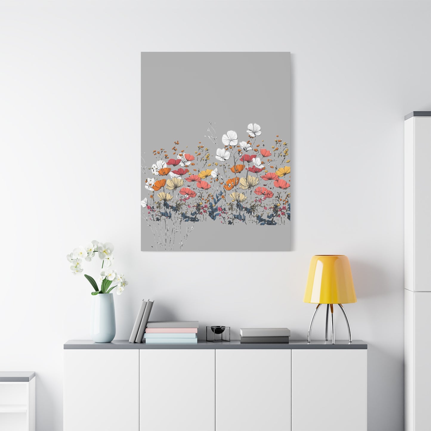 Floral Canvas Wall Art - Vibrant Flower Design for Home Decor