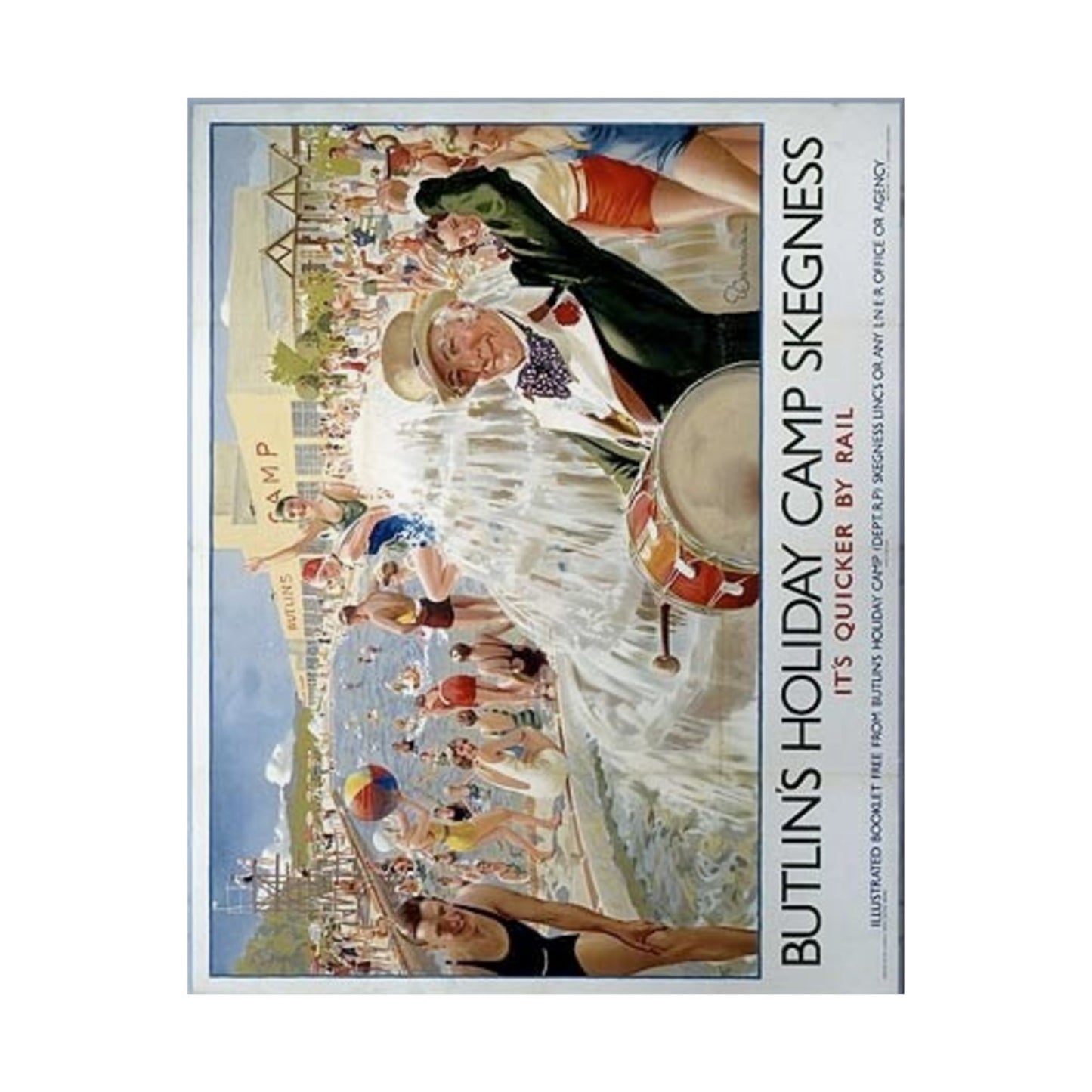 Butlins Holiday Camp Skegness Vintage Poster - Matte Vertical Wall Art