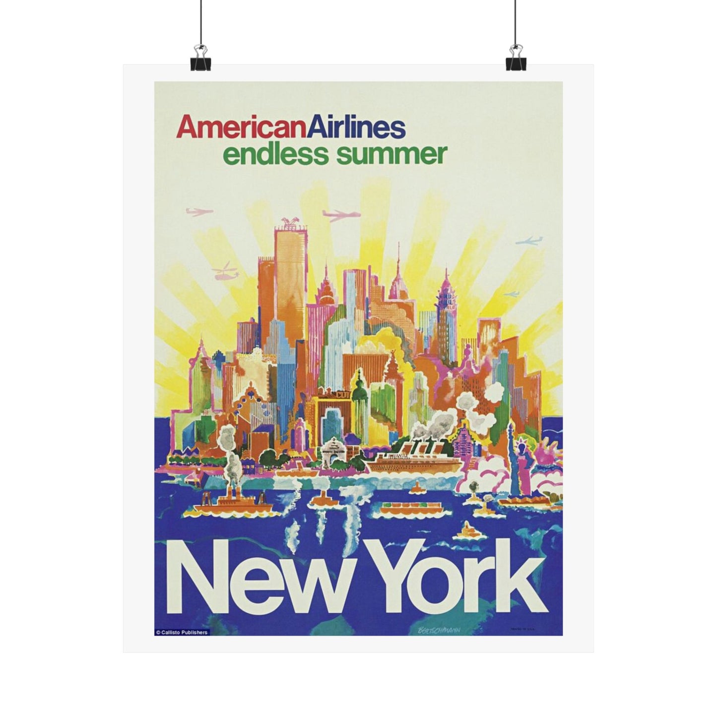 Vintage New York City Travel Poster - Endless Summer Wall Art