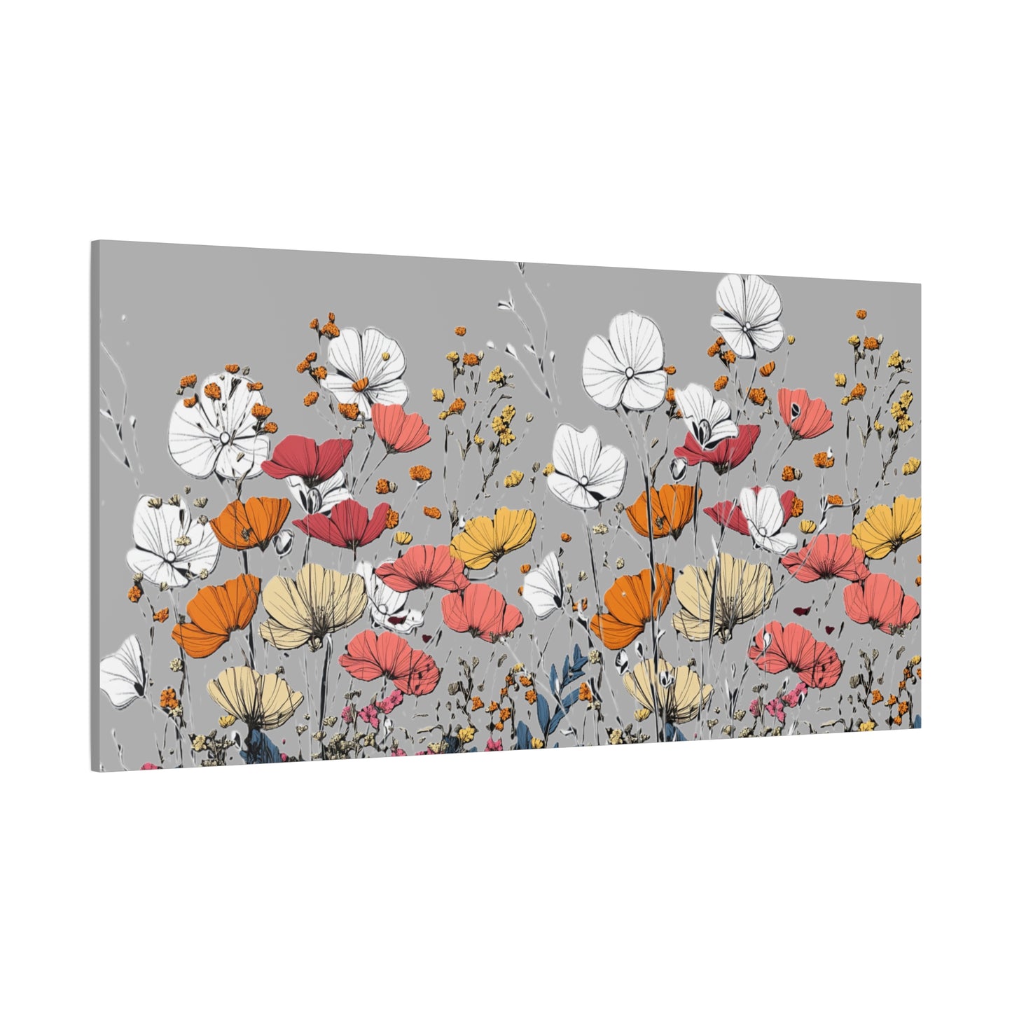 Floral Canvas Wall Art - Vibrant Flower Design for Home Decor