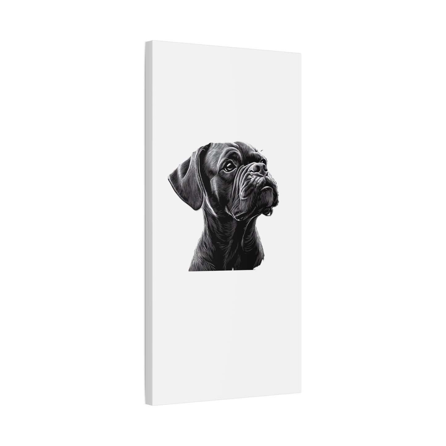 Canvas Wall Art - Black Boxer Dog Portrait - Pet Lover Home Decor
