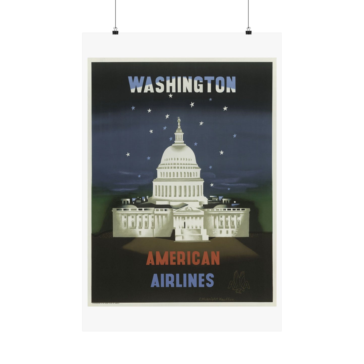 Vintage Washington D.C. Travel Poster - Matte Vertical Print