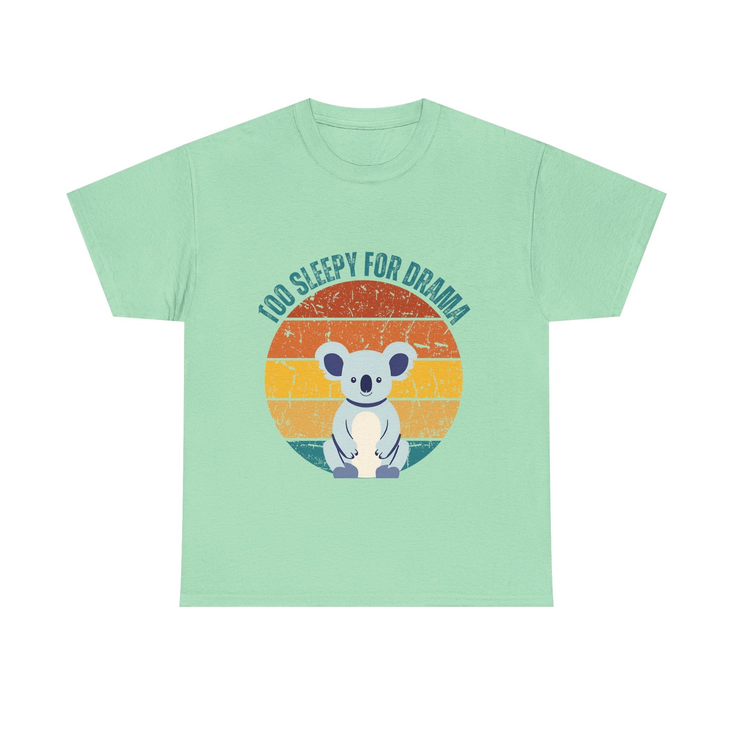 Sleepy for Drama Unisex Heavy Cotton Tee - Cute Koala Graphic T-Shirt