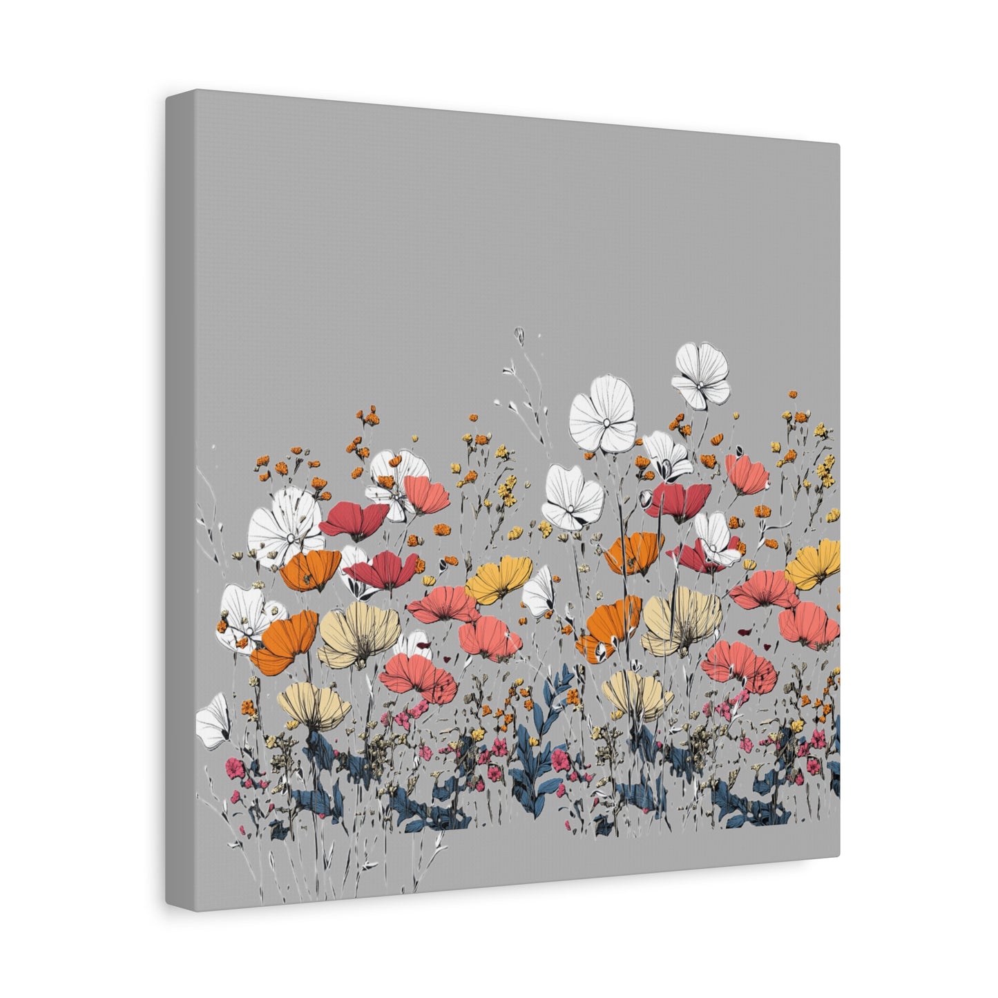 Floral Canvas Wall Art - Vibrant Flower Design for Home Decor