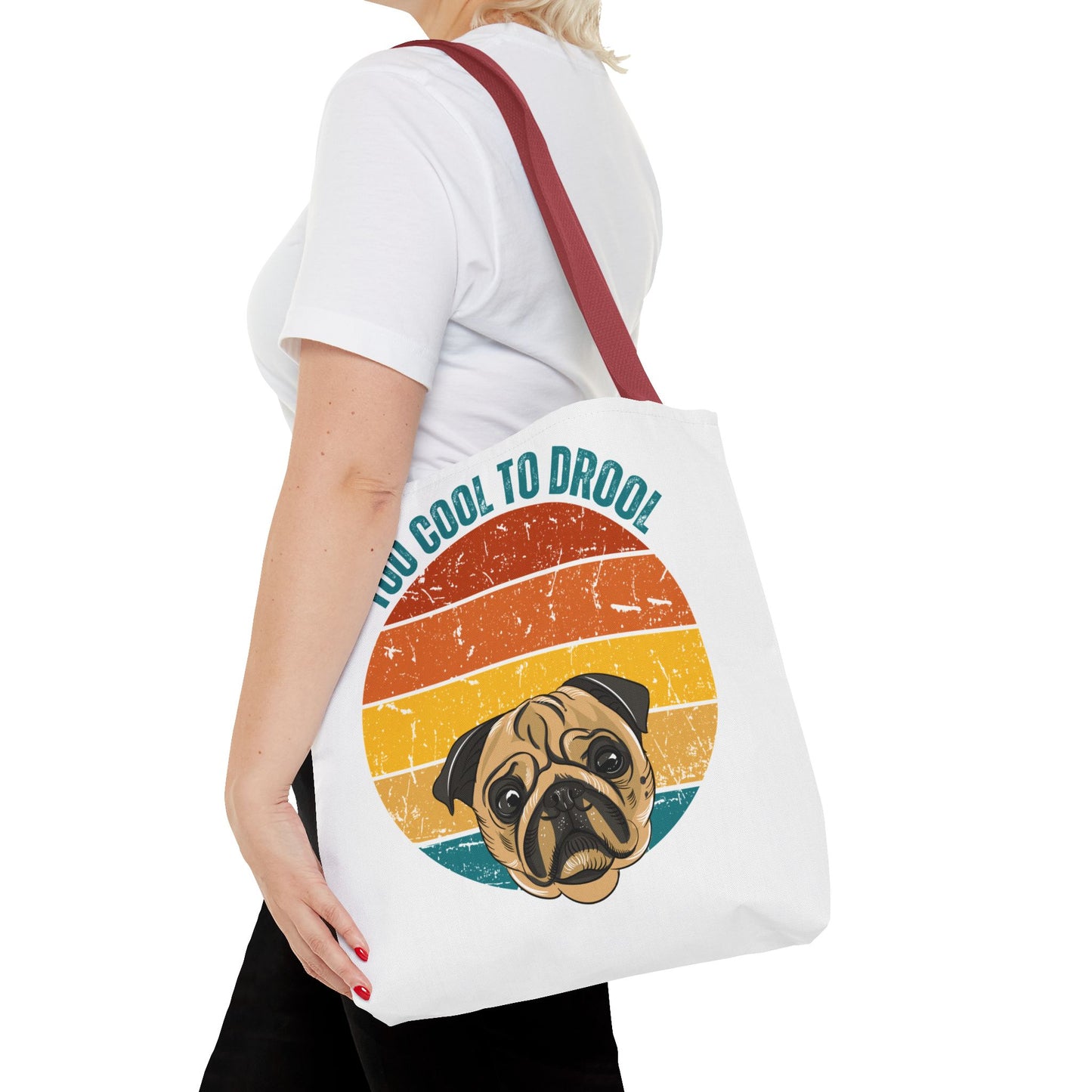 Too Cool to Drool Pug Tote