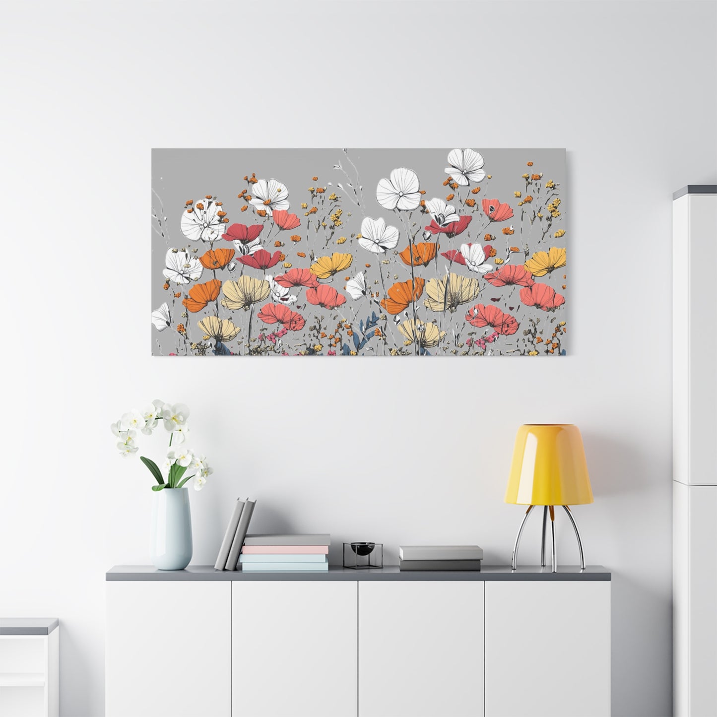 Floral Canvas Wall Art - Vibrant Flower Design for Home Decor