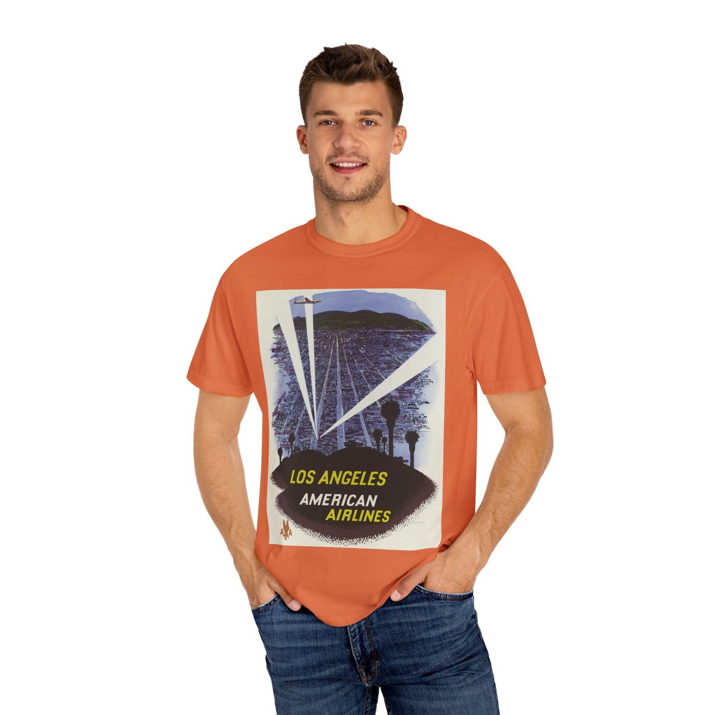 Los Angeles American Airlines Vintage T-shirt - Unisex Garment-Dyed Tee