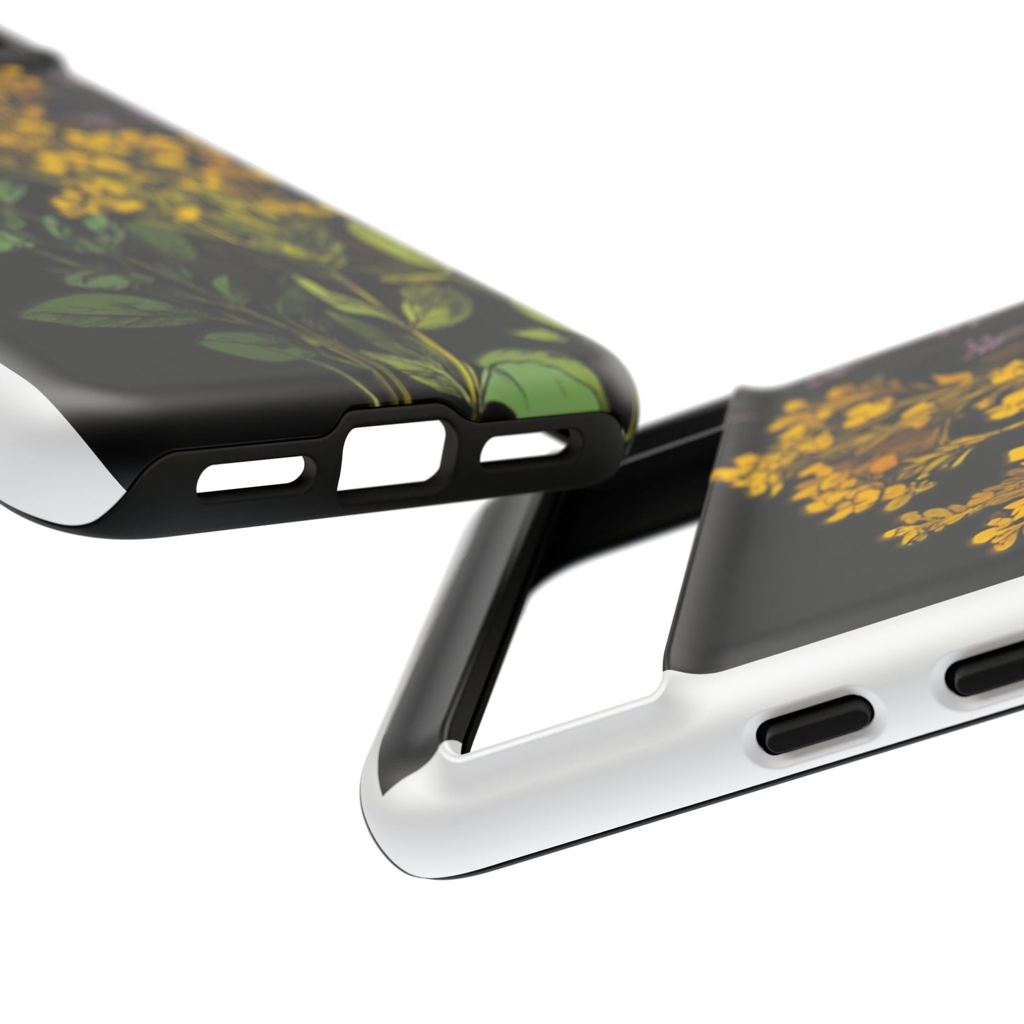 Floral Tough Phone Case - Elegant Yellow Botanical Design