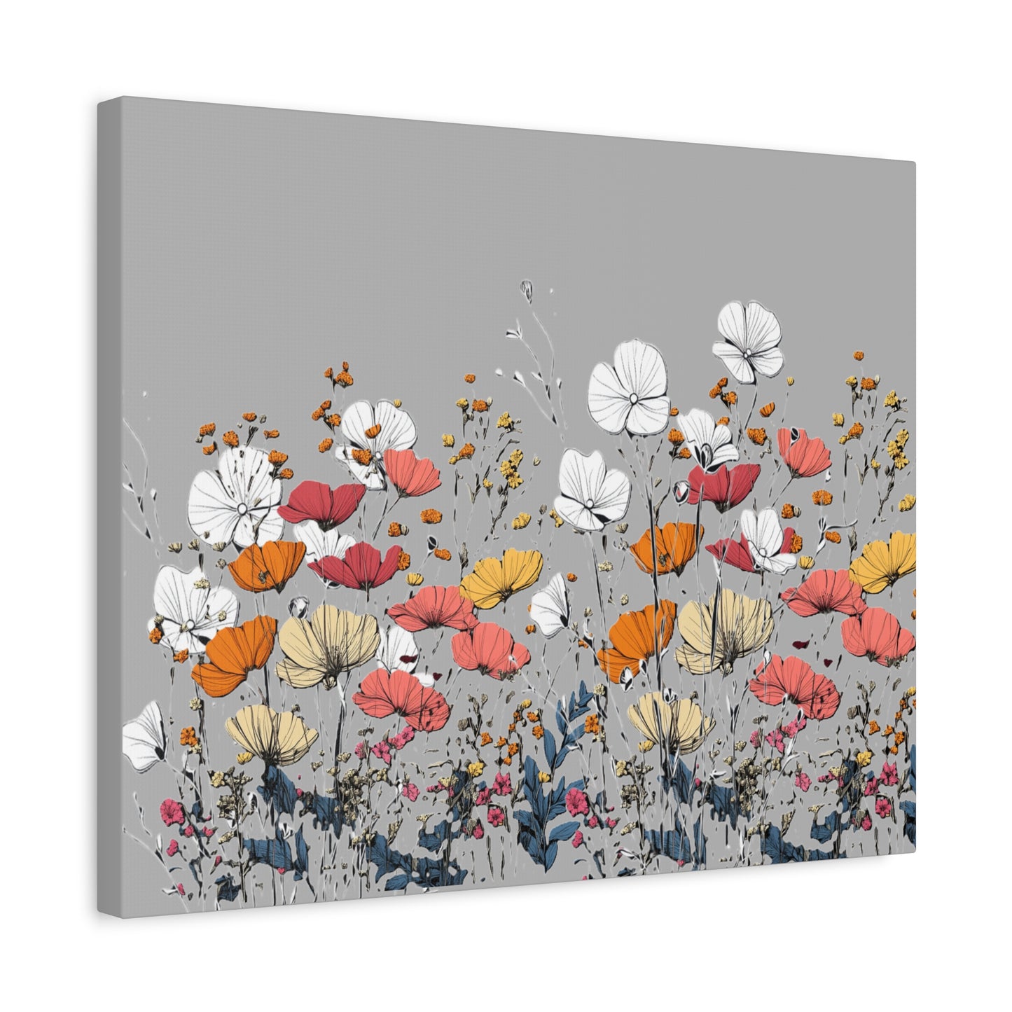 Floral Canvas Wall Art - Vibrant Flower Design for Home Decor